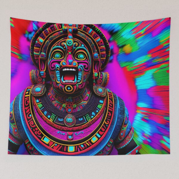 Item preview, Mayan Mask Fantasy Very Colorful Art designed and sold by internlvisions.
