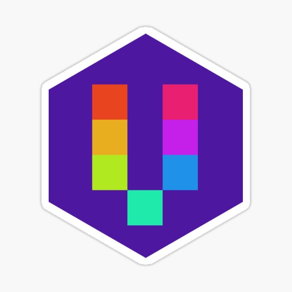 Colourful 2023 Voxels logo Sticker