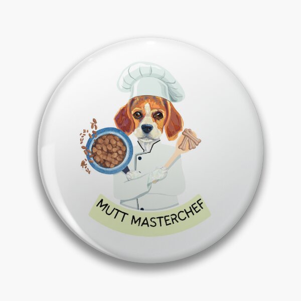 Item preview, Funny Beagle Dog Chef Mutt Masterchef  making his own food with bones and wet food. designed and sold by PixelPizzazz.