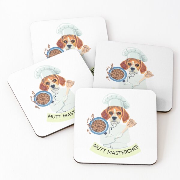 Item preview, Funny Beagle Dog Chef Mutt Masterchef  making his own food with bones and wet food. designed and sold by PixelPizzazz.