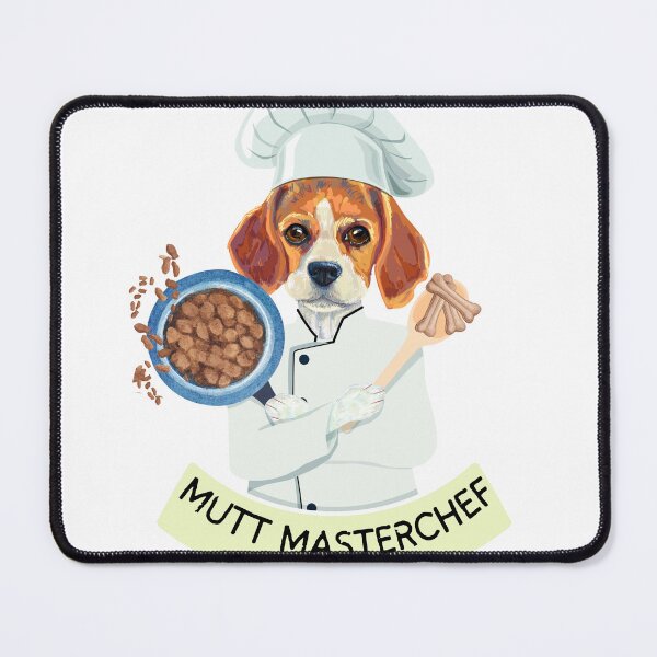 Item preview, Funny Beagle Dog Chef Mutt Masterchef  making his own food with bones and wet food. designed and sold by PixelPizzazz.
