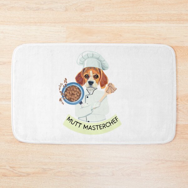 Item preview, Funny Beagle Dog Chef Mutt Masterchef  making his own food with bones and wet food. designed and sold by PixelPizzazz.