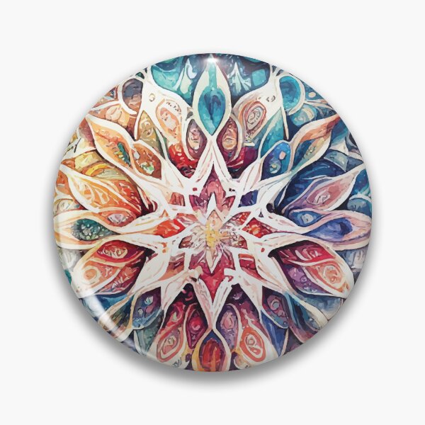 Item preview, A Boho Mandala Flower in Cool Tones - Sacred Space Mandalas Collection designed and sold by GVRDesign.