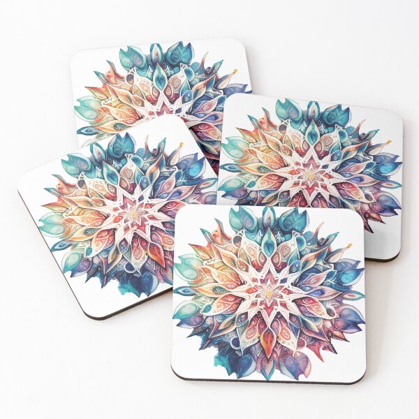 Item preview, A Boho Mandala Flower in Cool Tones - Sacred Space Mandalas Collection designed and sold by GVRDesign.