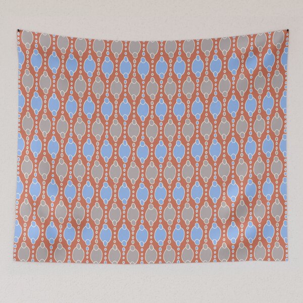 Item preview, Circles and bubbles - terracotta , sky blue and beige designed and sold by FrancesPoff.