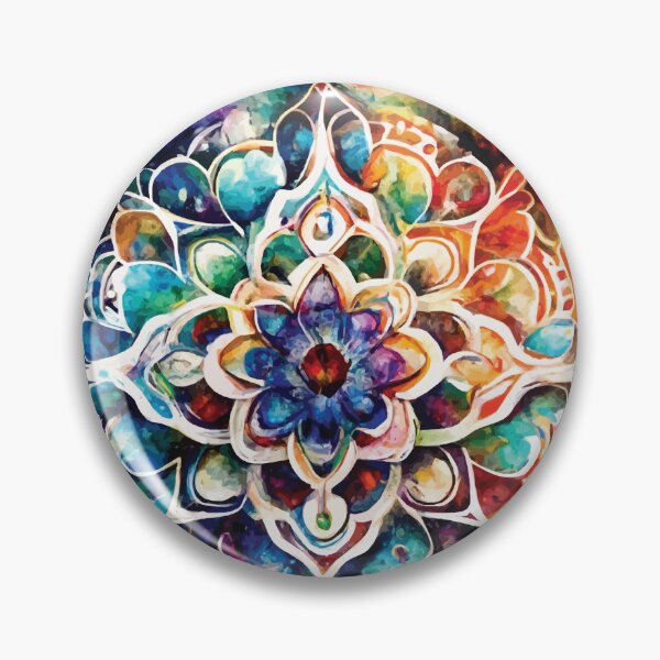 Item preview, A Boho Mandala in Vibrant Watercolor - Sacred Space Mandalas Collection designed and sold by GVRDesign.