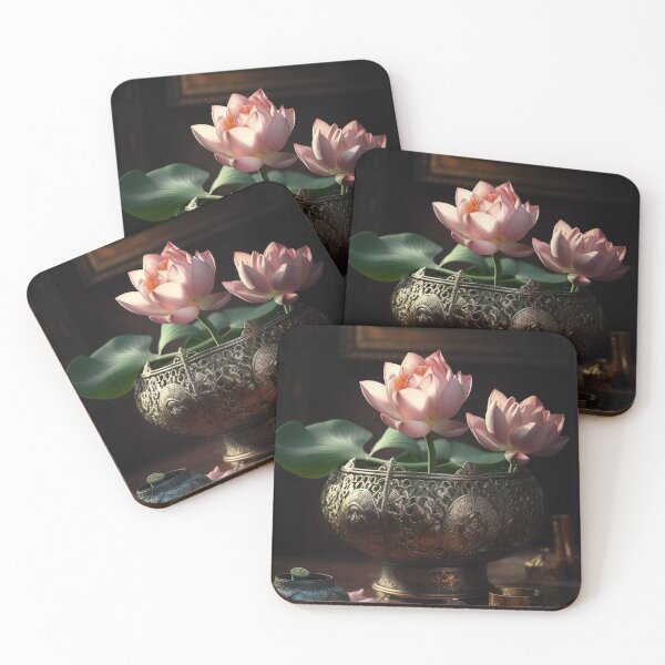 Aperçu de l'œuvre Lotus Flowers in pot Wall Art, interior, Spiritual Wall Art, Zen, Spa - 2 créée et vendue par jetaiart.