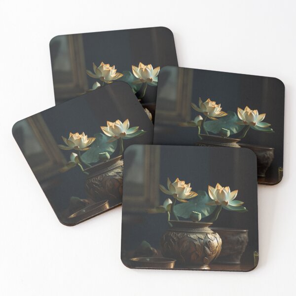 Aperçu de l'œuvre Lotus Flowers in pot Wall Art, interior, Spiritual Wall Art, Zen, Spa - 4 créée et vendue par jetaiart.