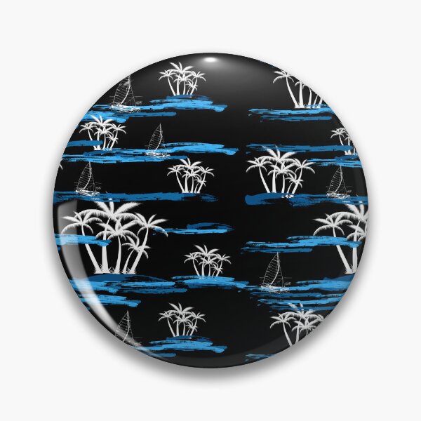 Item preview, Black, white and blue palm  tree pattern designed and sold by rocklegends99.
