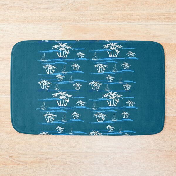 Item preview, Black, white and blue palm  tree pattern designed and sold by rocklegends99.