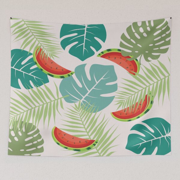 Aperçu de l'œuvre Fond de fruits feuilles tropicales créée et vendue par janusa.