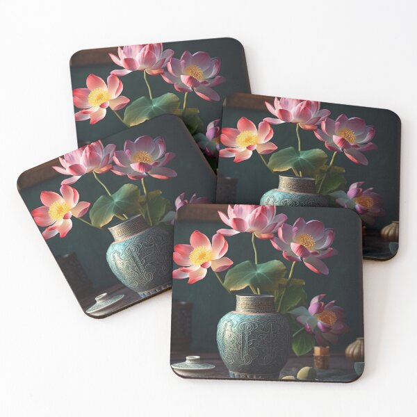 Aperçu de l'œuvre Lotus Flowers in pot Wall Art, interior, Spiritual Wall Art, Zen, Spa - 8 créée et vendue par jetaiart.