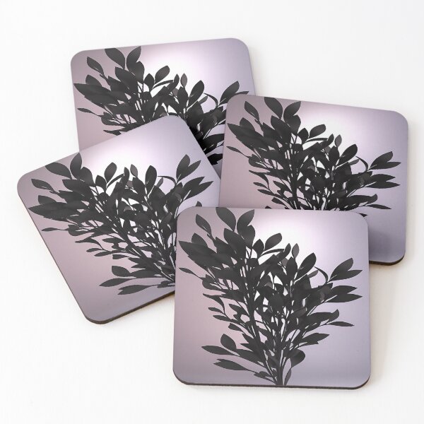Item preview, Black Satin Sable Plant Leaves with Purple Haze Sunset designed and sold by deniselynnimage.