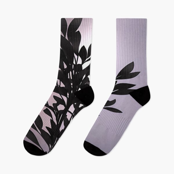 Item preview, Black Satin Sable Plant Leaves with Purple Haze Sunset designed and sold by deniselynnimage.