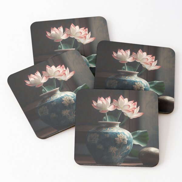 Aperçu de l'œuvre Lotus Flowers in pot Wall Art, interior, Spiritual Wall Art, Zen, Spa - 9 créée et vendue par jetaiart.