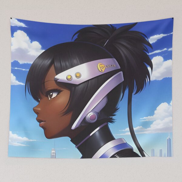Item preview, Blue Waltz Gworl | Black Anime Girl designed and sold by blackanimemecca.