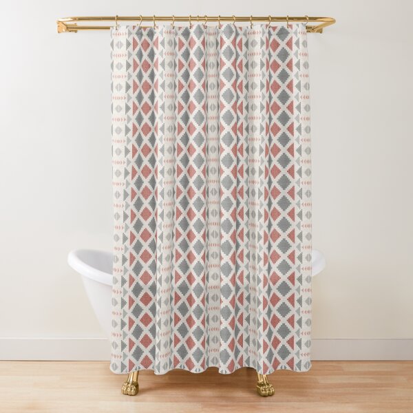 Geometric Rustic Farmhouse Boho Moroccan Pattern Style Shower Curtain