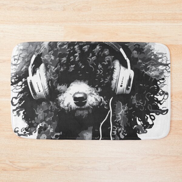 Item preview, A Toy Poodle Wearing Headphones - Animal Street Art designed and sold by GVRDesign.