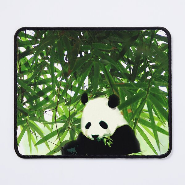Item preview, Panda Bear blissfully feasting on bamboo in the forest designed and sold by NurturingSpirit.