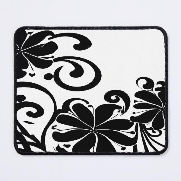 Item preview, Twirls and Swirls of Black Flowers and Stems with White Background designed and sold by deniselynnimage.