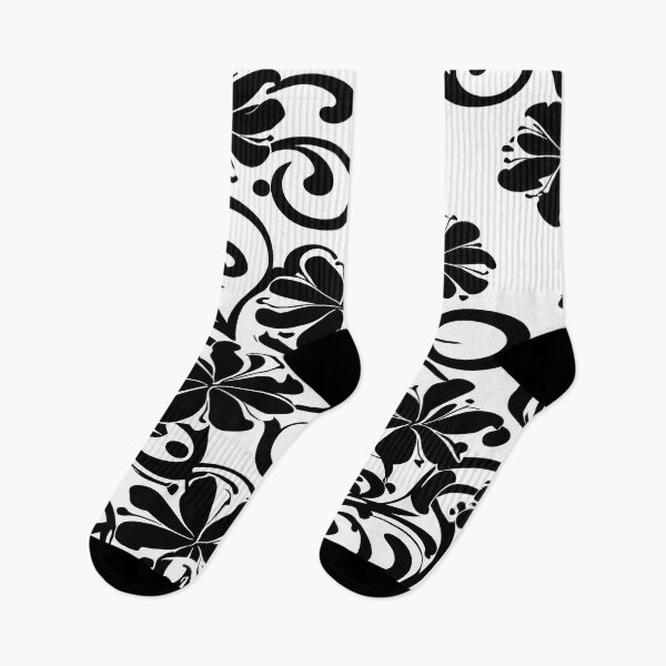 Item preview, Twirls and Swirls of Black Flowers and Stems with White Background designed and sold by deniselynnimage.