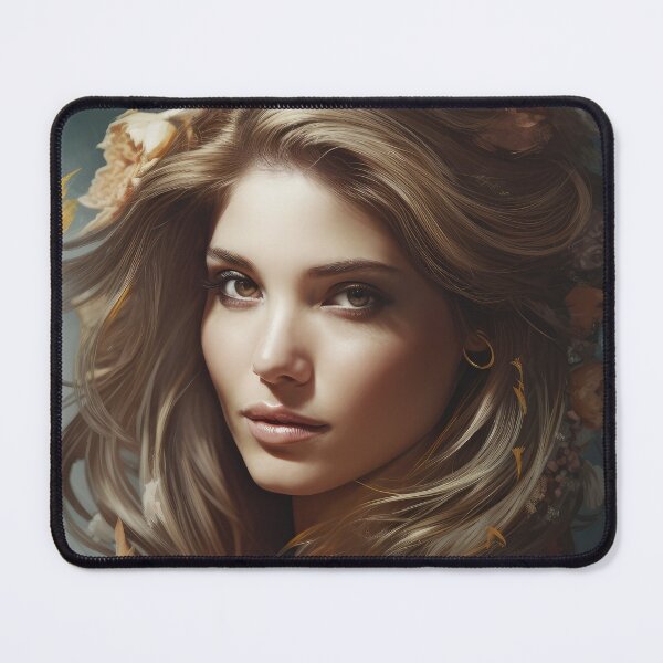 Item preview, Beautiful woman with flowers golden colors designed and sold by LLartstation.