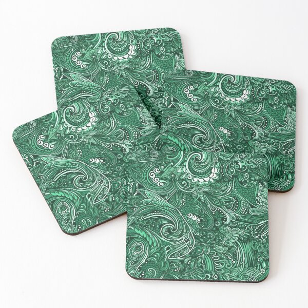 Item preview, Emerald Green Paisley Pattern designed and sold by kansaikate.