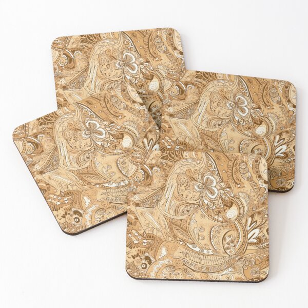 Item preview, Warm Caramel, Tan and Brown Paisley Pattern designed and sold by kansaikate.