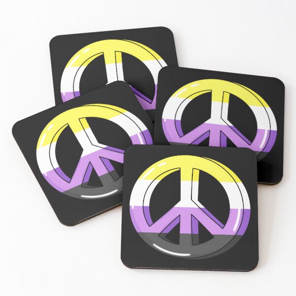 Item preview, Nonbinary Pride Peace Sign designed and sold by everything4eva.