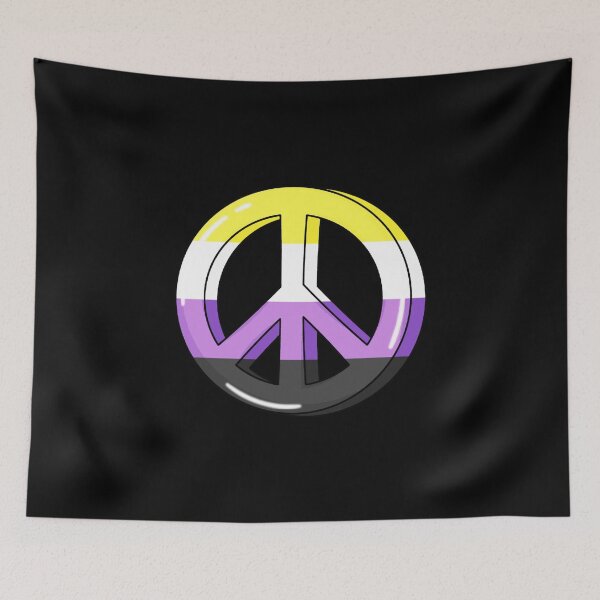 Item preview, Nonbinary Pride Peace Sign designed and sold by everything4eva.