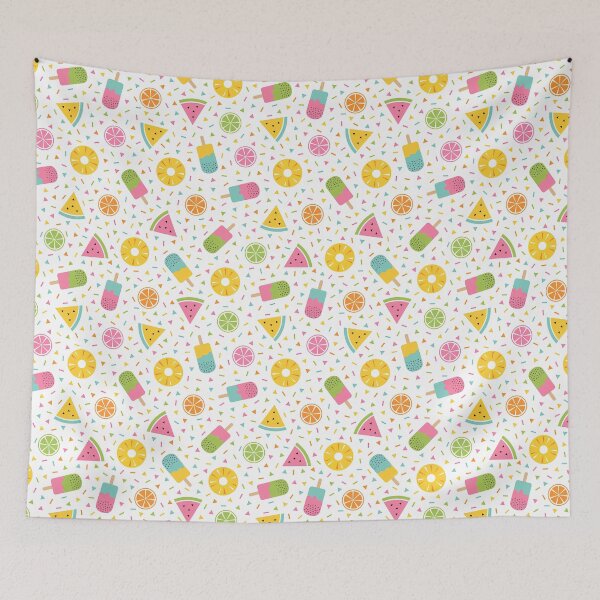 Item preview, Watermelon Pattern, Tropical Fruits And Ice Cream Memphis Style designed and sold by graphic-genie.
