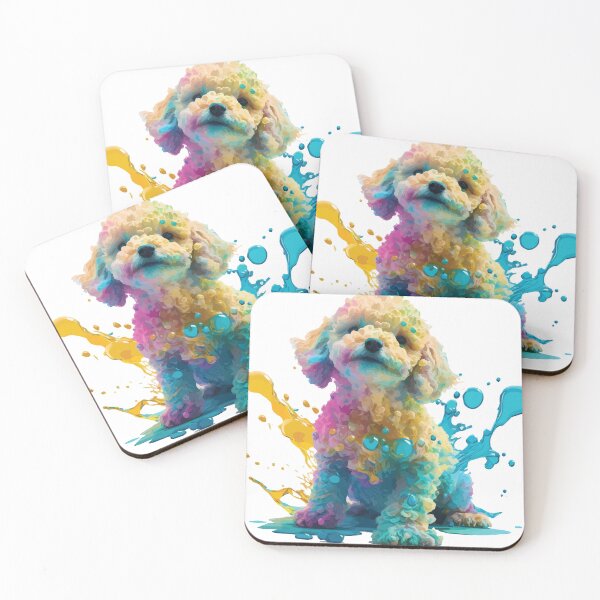 Artikelvorschau, Ein spritzender Cavapoo-Welpe - Tiere in leuchtenden Farben entworfen und verkauft von GVRDesign.