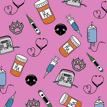 Artwork thumbnail, Pink Vet Med Pattern by RNHArtwork