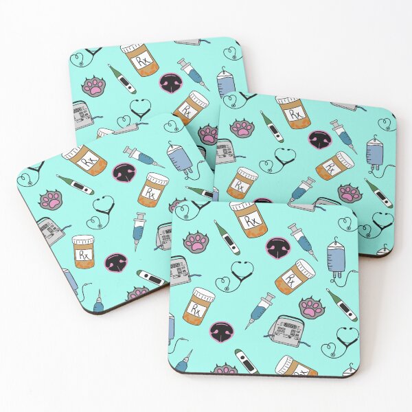 Item preview, Teal Vet Med Pattern designed and sold by RNHArtwork.