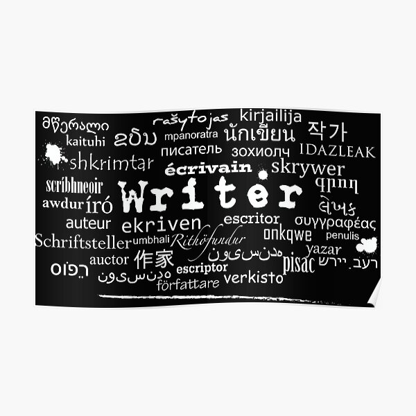 Writer Languages White Text Poster