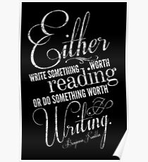 Benjamin Franklin Writing Quote Poster