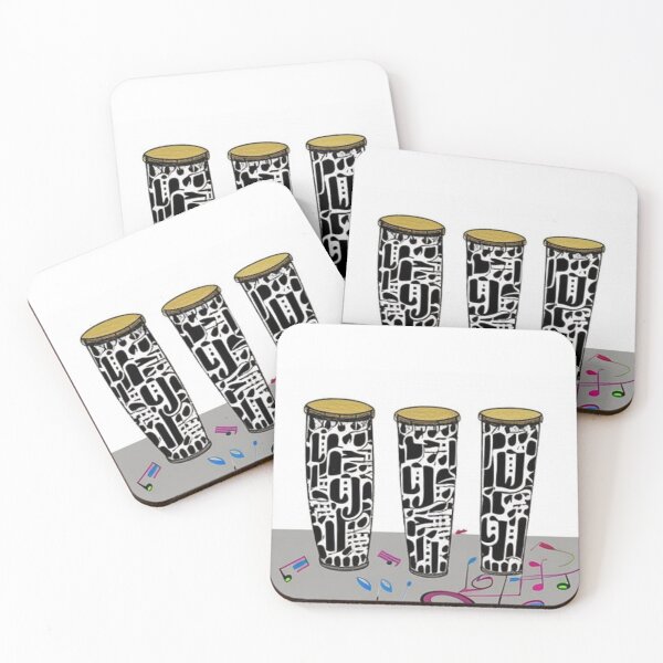 Item preview, AI Art Conga Drums in Mudcloth Print Design designed and sold by MugsNstuff Live Love Create!.