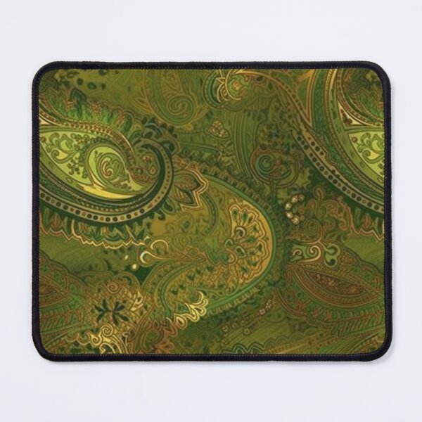 Item preview, Olive Green Paisley Pattern designed and sold by kansaikate.