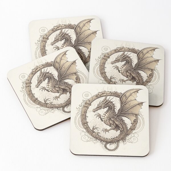 Item preview, Steampunk Dragons - Sticker and T-Shirt Design designed and sold by MindAsylum.