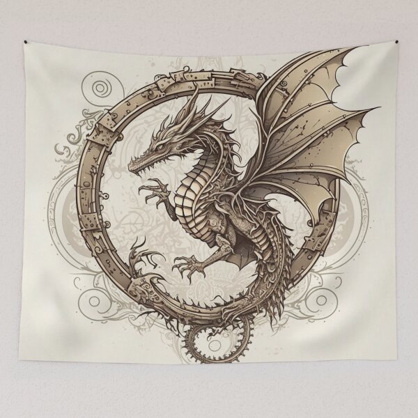 Item preview, Steampunk Dragons - Sticker and T-Shirt Design designed and sold by MindAsylum.