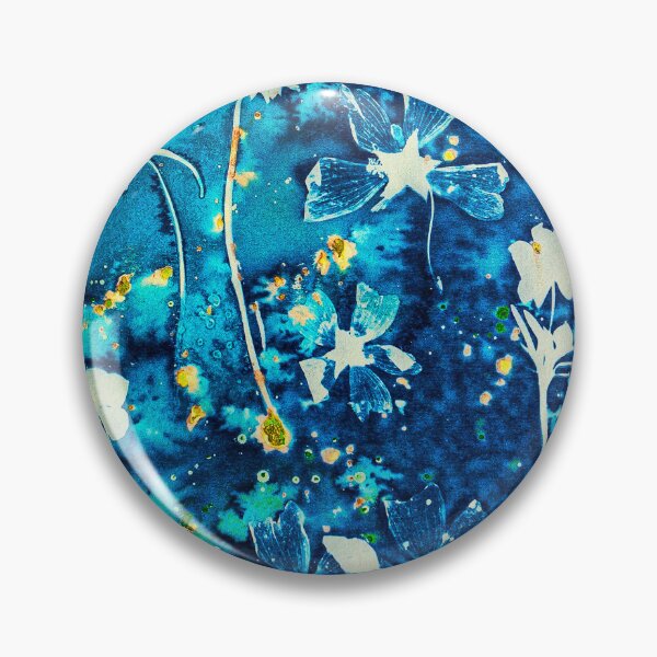Item preview, A Summer Meadow of Wiltshire Wildflowers Cyanotype Print designed and sold by Redheadwonders.