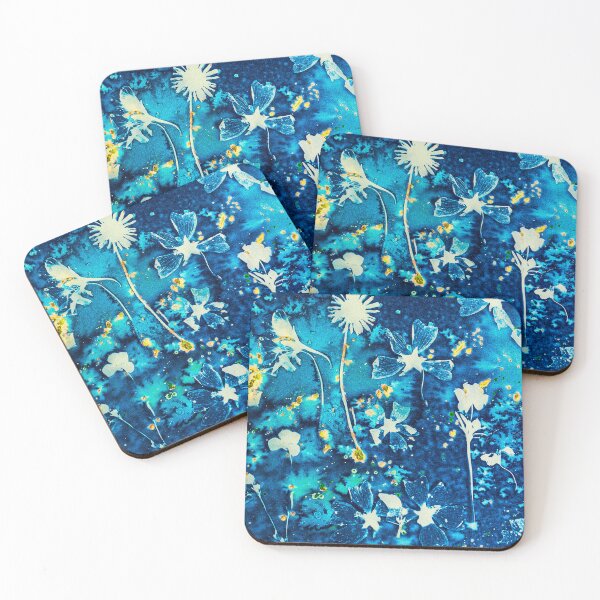 Item preview, A Summer Meadow of Wiltshire Wildflowers Cyanotype Print designed and sold by Redheadwonders.