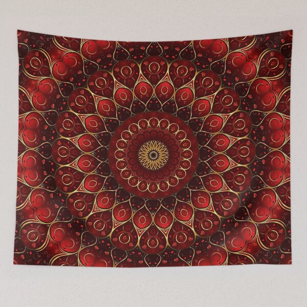 Item preview, Ruby Red Loves Gold Mandala designed and sold by KirstenStar.