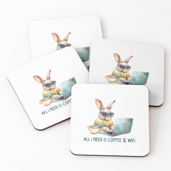 Item preview, All I need is coffee and wifi Bunny designed and sold by Ramona-Gliga.