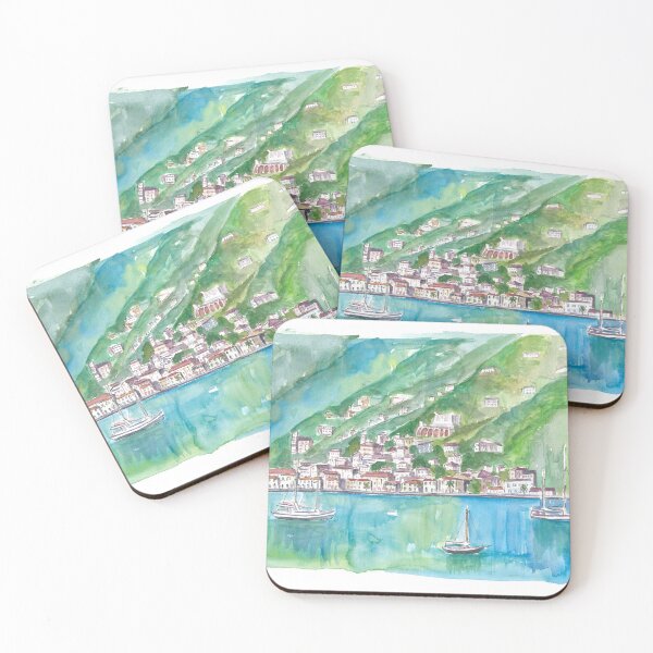 Item preview, Charlotte Amalie View From Water with Boats designed and sold by artshop77.