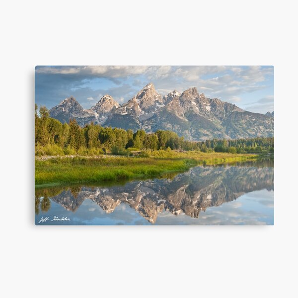 Teton Range Reflected in the Snake River Metal Print