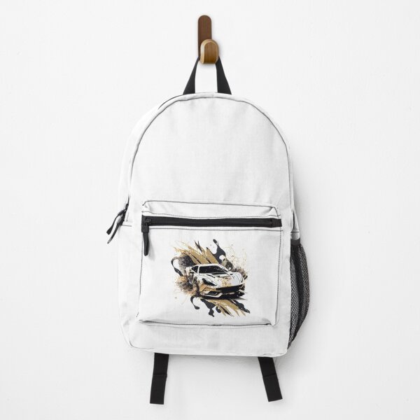 Item preview, White Sports Car with Black and Gold designed and sold by FiveIntentions.