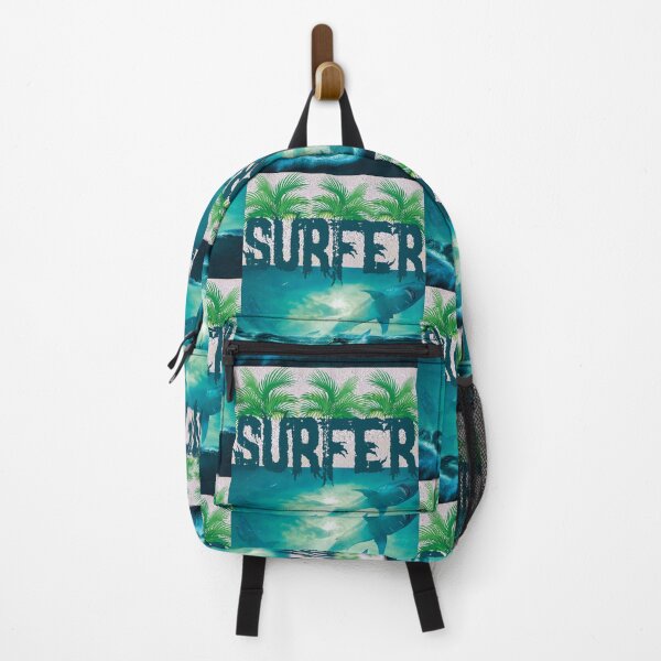 Item preview, SURF LOVERS SURFER PALMS AND SHARKS COLORFUL designed and sold by al21ex.
