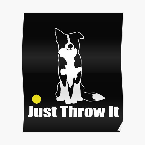 Just Throw It Border Collie Dog | NickerStickers on Redbubble Poster