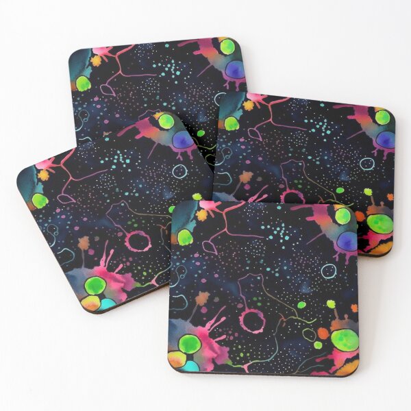 Item preview, Splattered water color on a black background designed and sold by artfullyprompt.